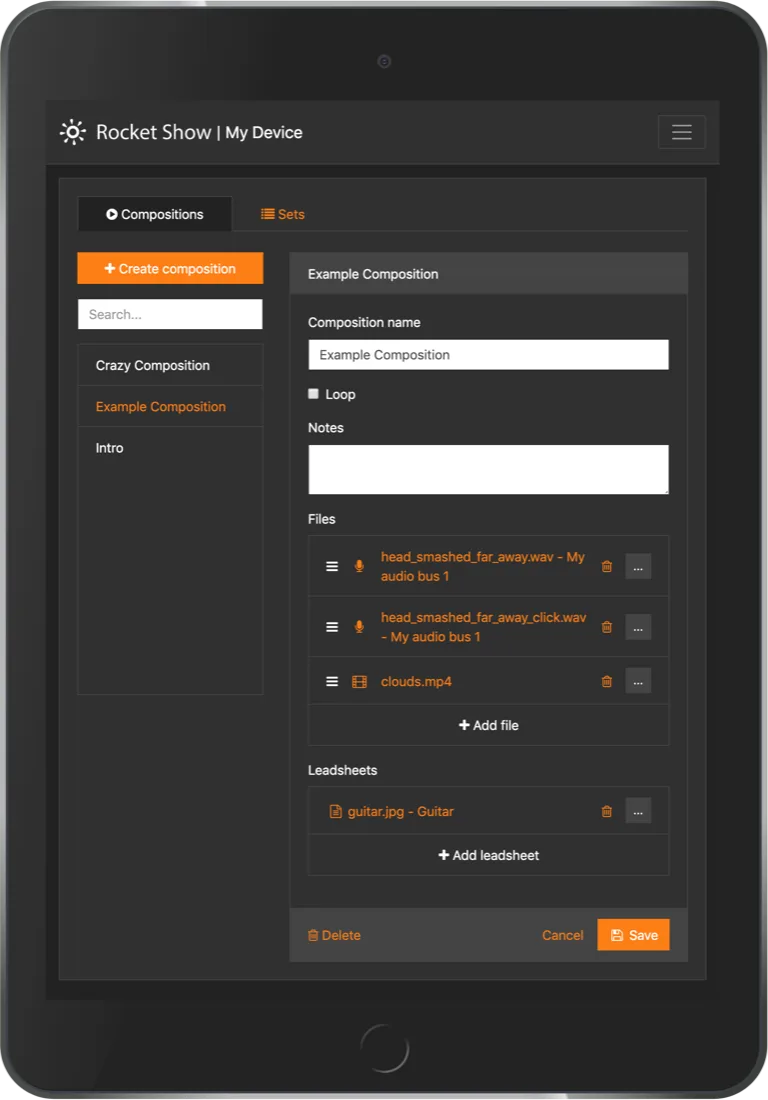 The composition editor