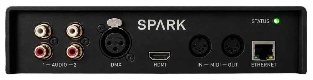 Front panel of the Rocket Show SPARK unit